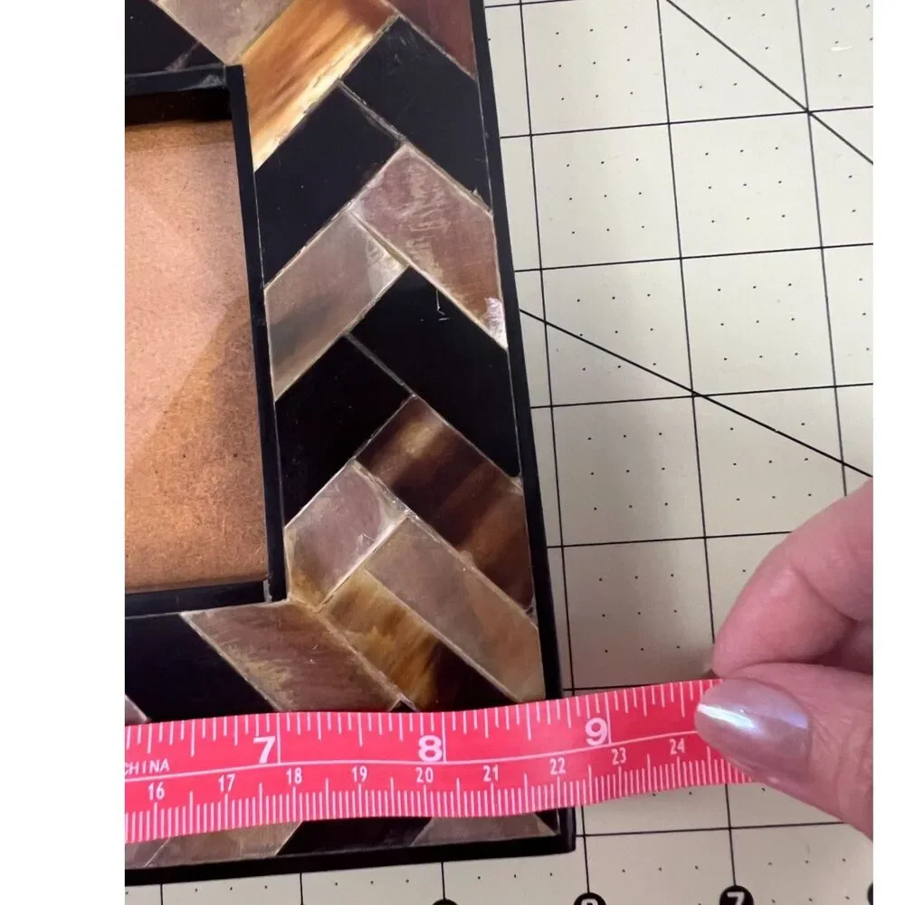Pier 1 Horn Mosaic Frame Herringbone Tabletop 4x6